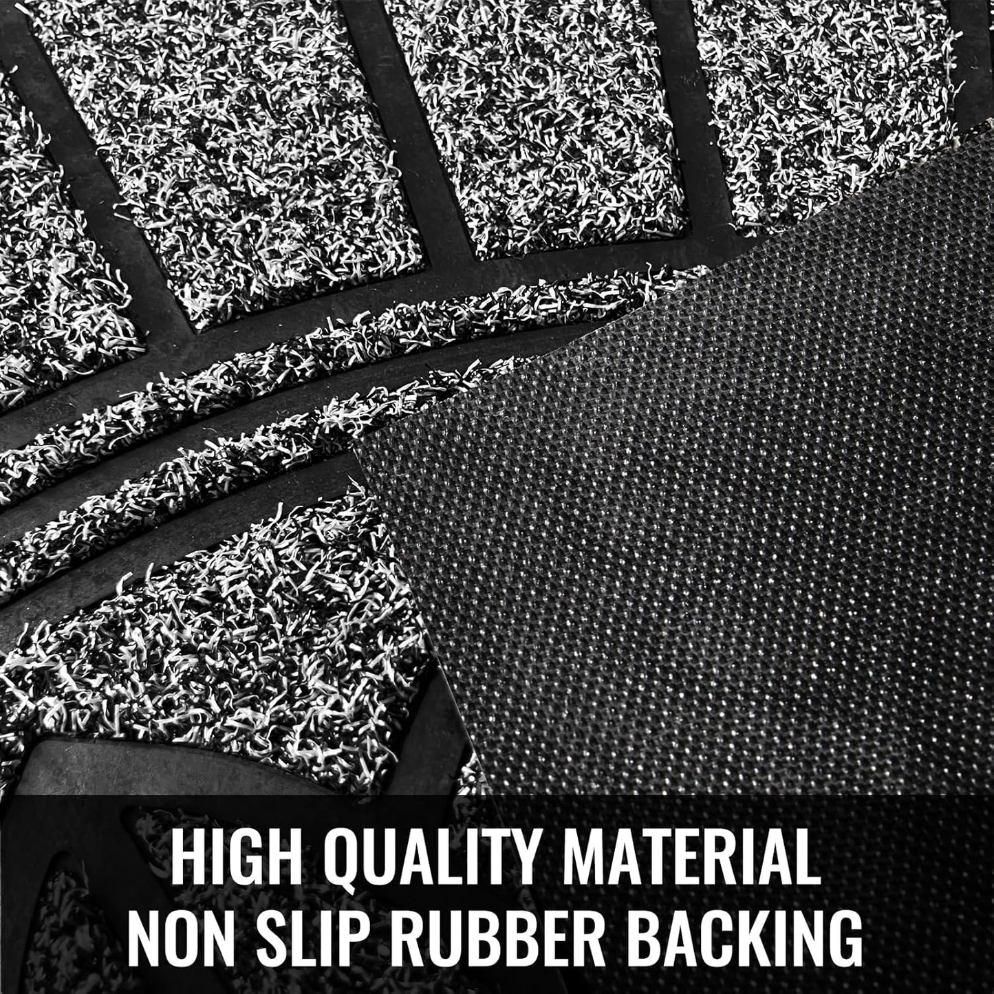 Mibao Front Door Mat Indoor Outdoor Entrance, Semicircular Entrance Mat, Half Round Waterproo Non-Slip Durable Rubber Door Mats, Low Profile Heavy Duty Doormat for Garage, Patio, 30" x 18", Yellow