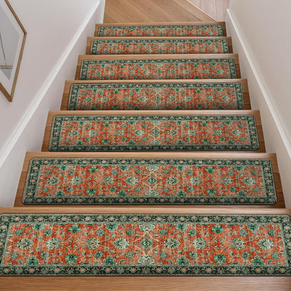 OJIA Extra Non-Slip Stair Treads for Wooden Steps 15PCS, 30"X8" Rubber Indoor Stair Runner Slip Resistant Stair Rugs Safety Mats for Dogs, Kids & Elders, Stairway Grip Step Treads, Gray