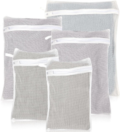 6-Piece Bag, Durable Cotton Mesh Laundry Bag, Sturdy Zipper, Breathable Mesh, Exquisite Laundry Bag for Underwear, Clothes, Pants, Shoes and Socks
