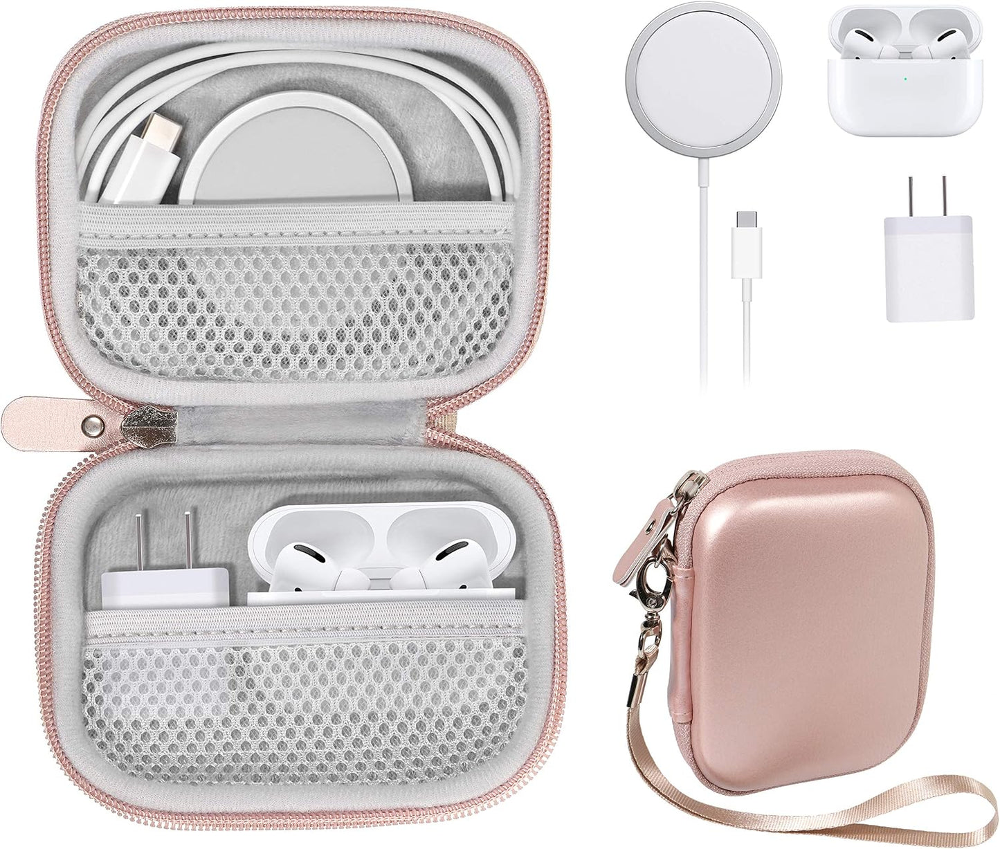 All-in-One Case for iPhone MagSafe Charger & Battery Pack, Storage for Accessories/Power Adapter/Charge Cable/Docks, Compatible with AirPods 4/ Pro 3/2/ 1