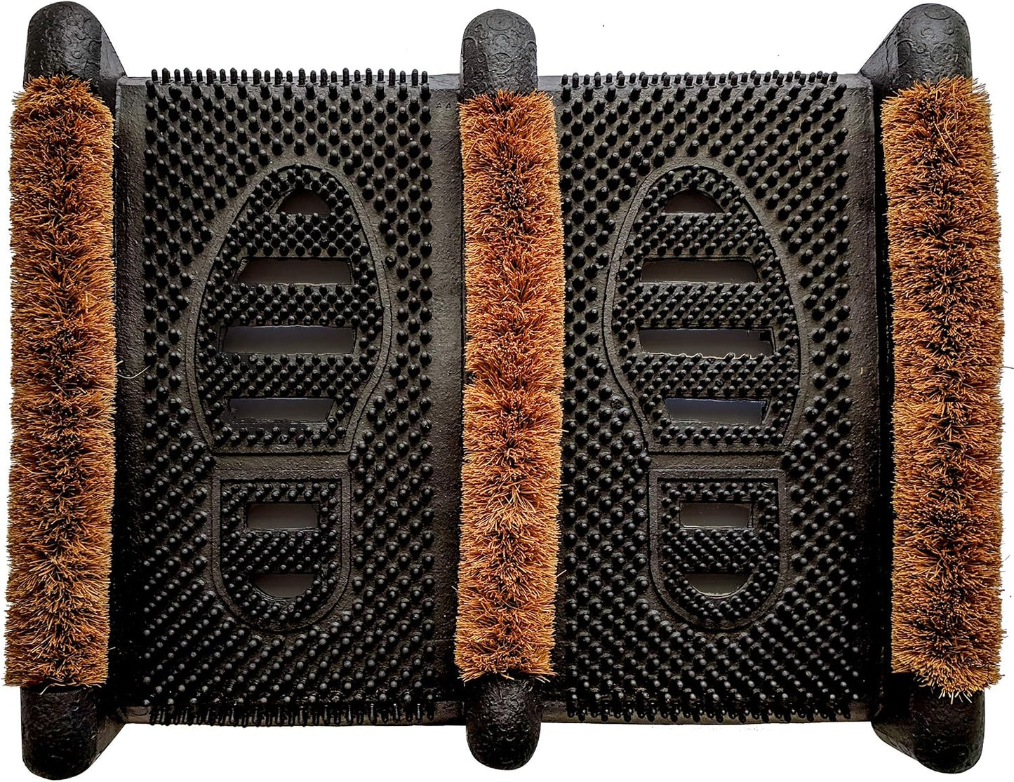 NINAMAR Mud Scrubber Rubber Brush Mat - Scrub & Scrape Muddy Shoes - 2 Pack