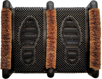 NINAMAR Mud Scrubber Rubber Brush Mat - Scrub & Scrape Muddy Shoes - 2 Pack