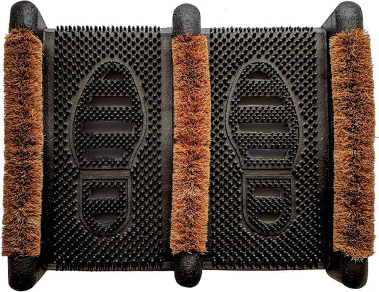 NINAMAR Mud Scrubber Rubber Brush Mat - Scrub & Scrape Muddy Shoes - 2 Pack