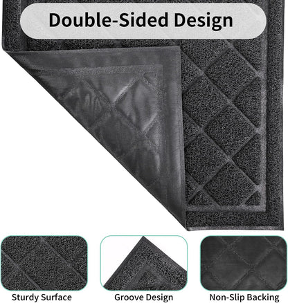Front Door Mat Indoor Outdoor, 48" x 36" Non Slip Welcome Doormat for Entryway, Heavy Duty Low Profile Entrance Rug for High Traffic Areas, Patio, Outside Entry, Yard, Porch Waterproof