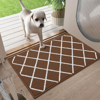 Finchitty Indoor Door Mat, Dirt Resistant and Absorbent, Low-Profile, Non-Slip, Washable Inside Floor Mats for Front Door, Back, and Entrance, 32" x 20", Grey