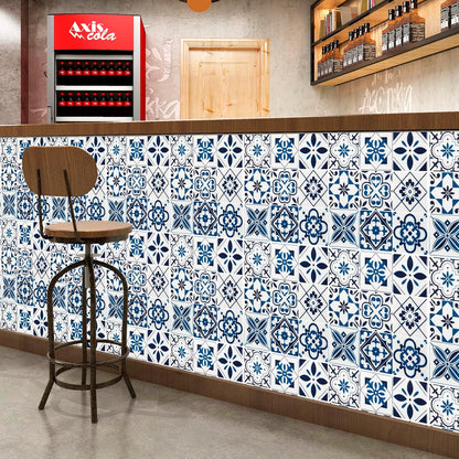 LONGKING Peel and Stick Backsplash Tile Stickers, Colorful Talavera Mexican Tile, Stick on Wall Tiles (10 Sheets)