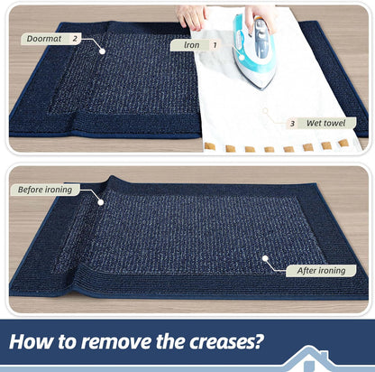 BEQHAUSE Indoor Door Mat 20" x 32", Dirt Trapper Door Mats Non-Slip Entryway Rugs Washable, Resist Dirt Absorbent Welcome Mat, Low Profile Floor Mats for Front Back Door and Entryway, Taupe