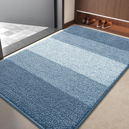 Kitinjoy Indoor Outdoor Door Mat, 32x20 Non-Slip Absorbent Dirt Trapper, Low-Profile Washable Inside Entrance Front Floor Mat, Sturdy Soft Entry Doormats for Entryway, Grey