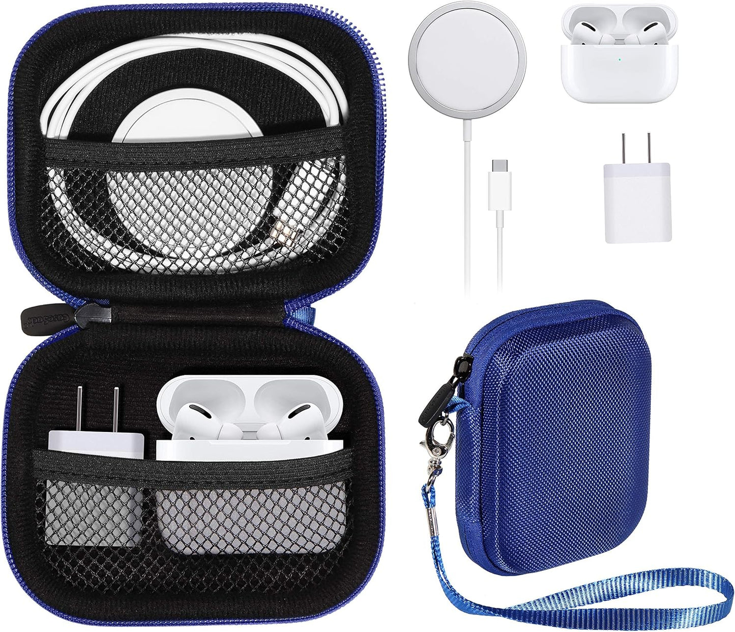 All-in-One Case for iPhone MagSafe Charger & Battery Pack, Storage for Accessories/Power Adapter/Charge Cable/Docks, Compatible with AirPods 4/ Pro 3/2/ 1