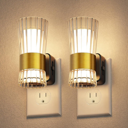 L LOHAS LED Night Light,Dimmable Night Lights Plug into Wall, 2 Pack Acrylic Nightlight with 0-100 LM Adjustable Brightness, 3000K Plug in Night Light with Dusk to Dawn Sensor, for Bathroom Hallway
