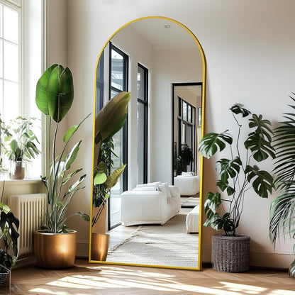 Delma Arched Mirror Full Length,Standing Mirror Full Body,Large Floor with Stand for Wall Entryway Door Bedroom Bathroom Living Room