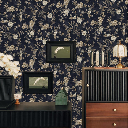 Dimoon 17.3" X 78.7" Peel and Stick Wallpaper Floral Contact Paper Boho Beige White Renter Friendly Natural Wall Paper Waterproof Removable Self Adhesive Wallpaper for Bedroom Livingroom Vinyl Roll