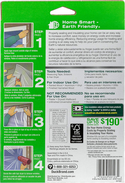 Duck 286218 Extra Large Patio Door Shrink Film Window Insulation kit, 1, Crystal Clear