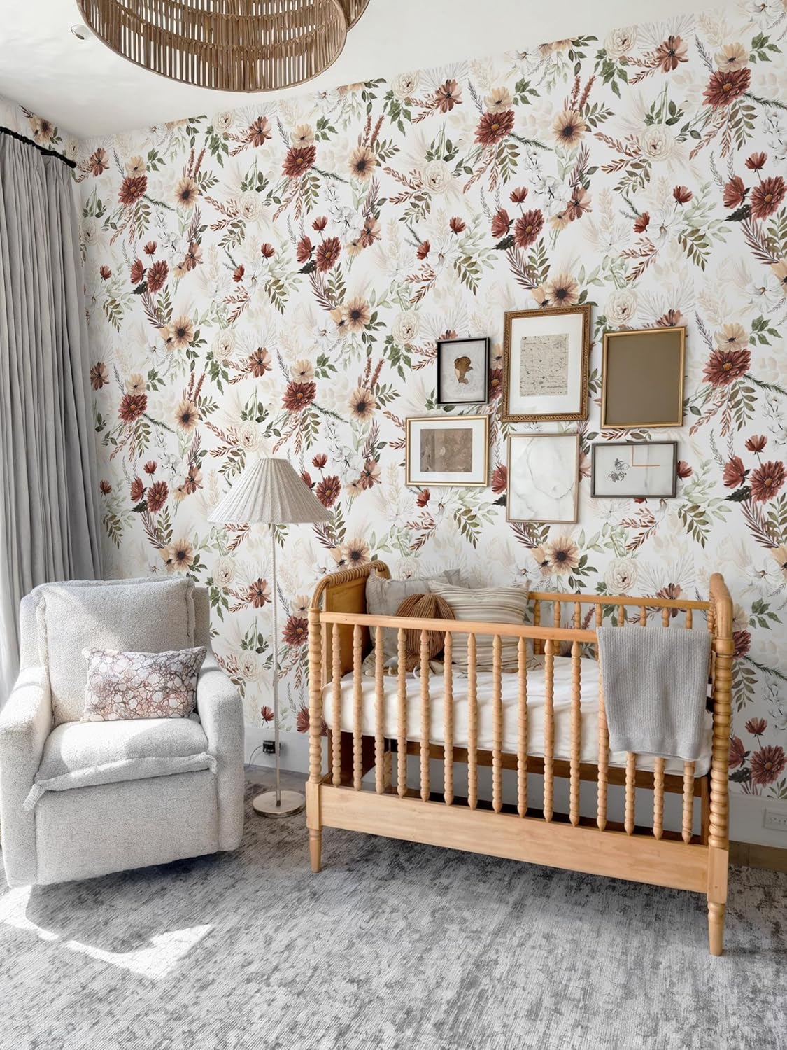 Dimoon 17.3''x78.7'' Peel and Stick Wallpaper Floral Cute Contact Paper Vintage Village Country Cottage Wallpaper Farmhouse Yellow Beige Renter Friendly Geometry Waterproof Embossed Kitchen Bedroom