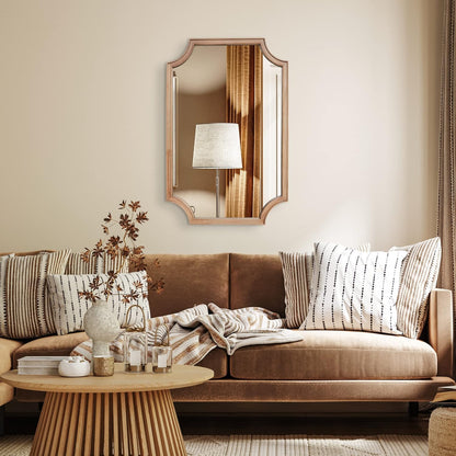 WallBeyond Full Length Mirror Wall Mounted 65"x22", Rustic Wooden Frame Floor Mirror, Large Full Body Mirror for Bedroom, Leaning or Hanging Against Wall, Natural