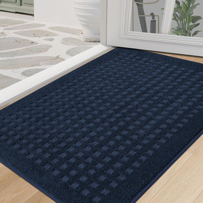 BEQHAUSE Dirt Trapper Door Mats 20"x32", Non-Slip Waffle Doormat Indoor Entrance Low-Profile, Dirt Resist and Absorbent Entryway Rugs Washable Inside Welcome Floor Mat for Front Back Door, Beige