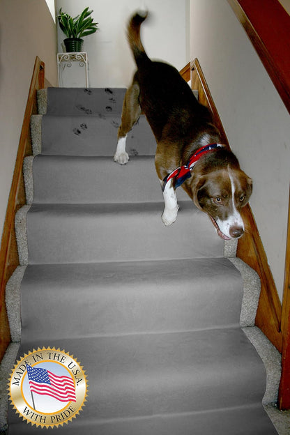 LAMINET Non-Slip Carpet & Stair Protector - Grey, 9' L x 30" W - Low-Pile, Durable, Washable Protector for Carpeted Stairs, Floors, Hallways, and High-Traffic Areas