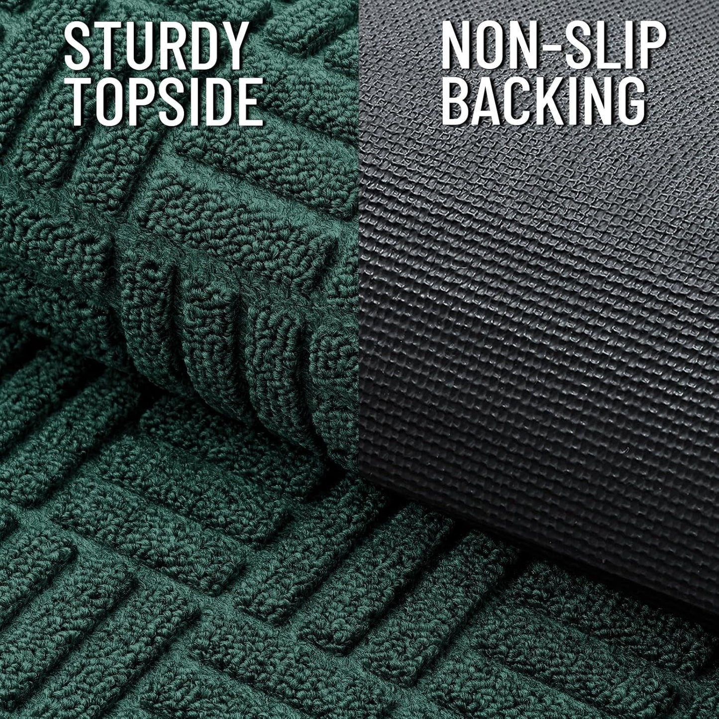 OLANLY Front Door Mat Outside Entrance 29.5x17, Absorbent, Heavy Duty Sturdy Natural Rubber Doormat Indoor Outdoor, Stain and Fade Resistant, Non-Slip Backing Low Profile Floor Mat for Entryway, Grey