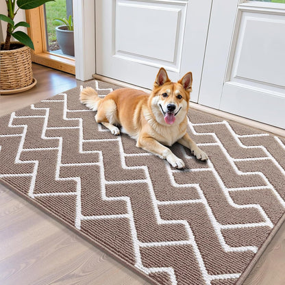 OLANLY Front Door Mat, Non-Slip Rubber Backing, Dirt Resistant and Absorbent, Washable, Easy to Clean Low-Profile Indoor Doormat for Back Door, Entryway, Inside Entrance, 32x20, Grey