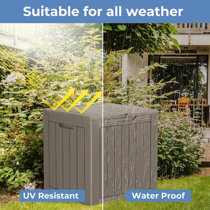 320 Gallon Outdoor Storage Box, Extra Large Waterproof Resin Deck Box with Lockable Lid Storage Bin for Patio Furniture Cushion, Garden Tools, Pool Accessories, UV-Resistant Outside, Black