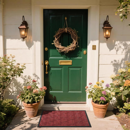 Yimobra Doormat Outdoor Entrance 29.5x17, All-Weather Waterproof Outdoor Mats for Front Door, Non Slip Welcome Door Mat for Patio Proch Outside Entryway Indoor, Black