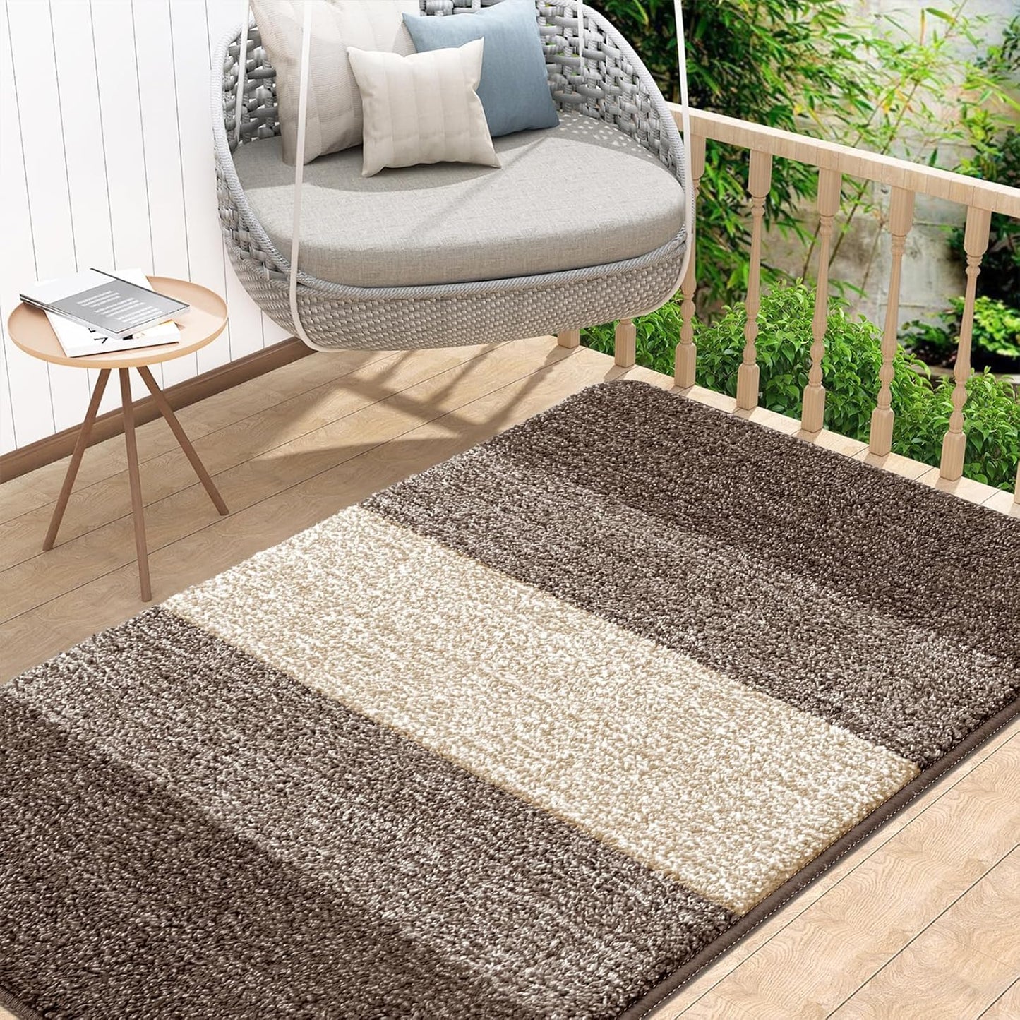 Kitinjoy Indoor Outdoor Door Mat, 32x20 Non-Slip Absorbent Dirt Trapper, Low-Profile Washable Inside Entrance Front Floor Mat, Sturdy Soft Entry Doormats for Entryway, Grey