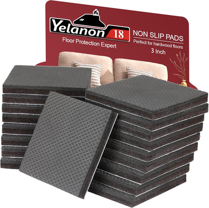 Yelanon Non Slip Furniture Pads -56 pcs（1+2）” Furniture Grippers, Non Skid Furniture Legs,Self Adhesive Rubber Furniture Feet, Anti Slide Furniture Hardwood Floor Protector for Keep Couch Stoppers