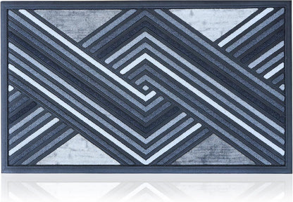Extra Durable, Superior Absorption, Front Door Mat for Outdoor & Indoor - Welcome Mat for Entryway, Entrance, Patio, Porch - Waterproof, Non-Slip Backing, Coarse Fibers (Scales,17x29)