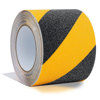 COSIMIXO 4" x 35Ft Black&Yellow Heavy Duty Anti Slip Tape for Stairs Outdoor/Indoor Waterproof Grip Tape Safety Non Skid Roll for Stair Steps Traction Tread Staircases Anti-Slip Strips…