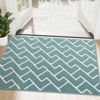 OLANLY Front Door Mat, Non-Slip Rubber Backing, Dirt Resistant and Absorbent, Washable, Easy to Clean Low-Profile Indoor Doormat for Back Door, Entryway, Inside Entrance, 32x20, Grey