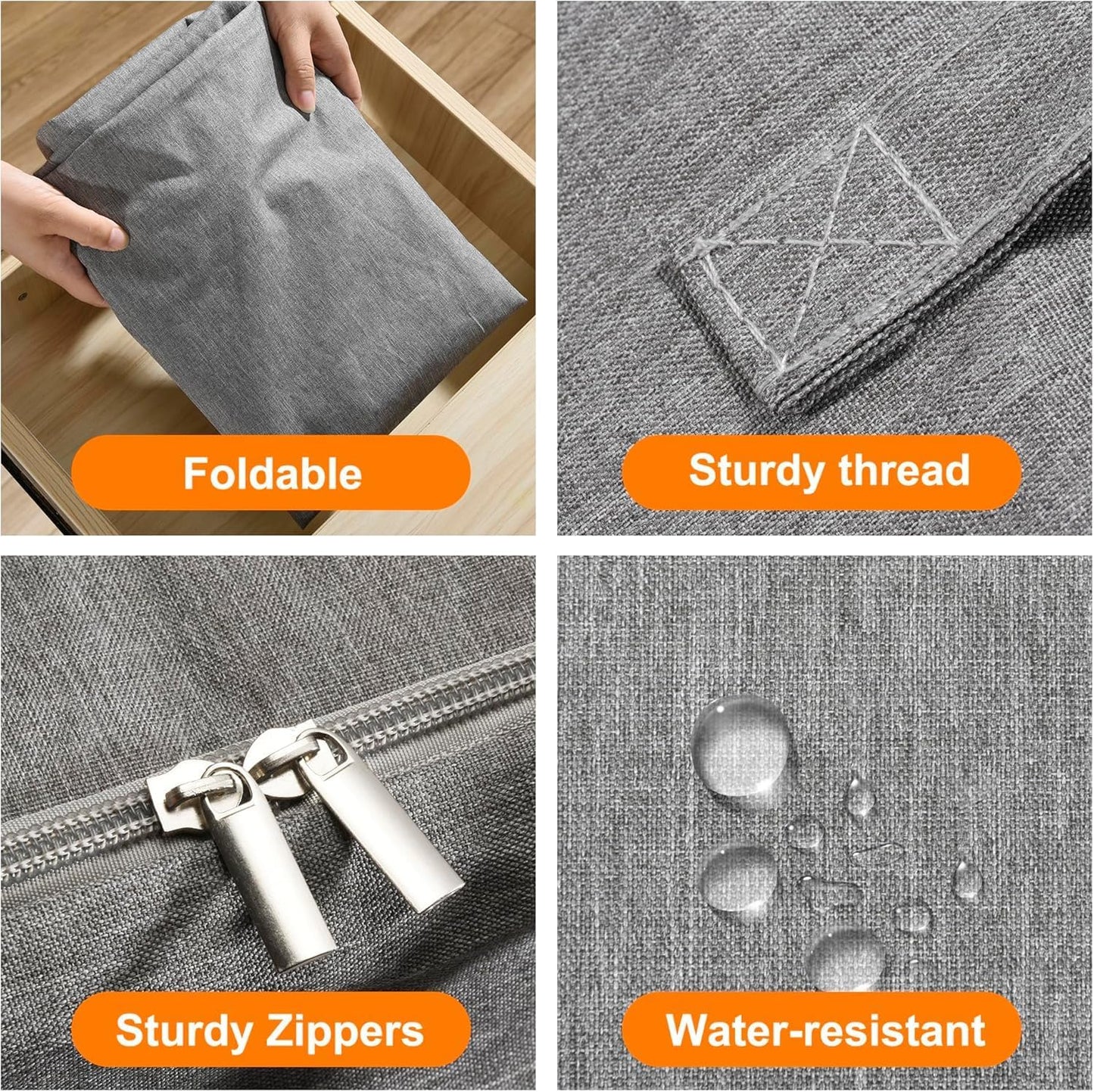 3 Pack 105L Comforter Storage Bags, Extra Large Bedding Storage Bags with Card and Clear Window, Reinforced Handles & Zippers, Foldable Closet Organizers for Blanket Pillow Clothes