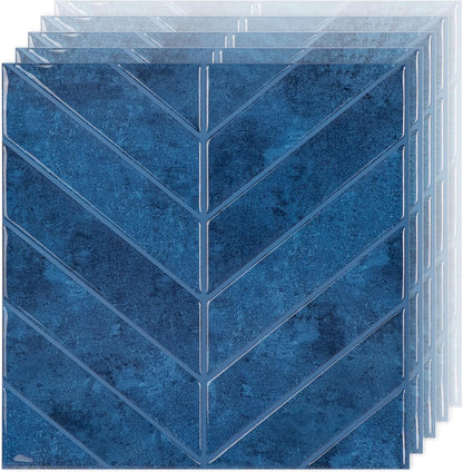 Peel and Stick Subway Backsplash Tiles, 5 Pack, 12 x 12 in, Almond | extra thick 3D wall panels, heat and water resistant wall panels, easy DIY kitchen, bathroom, laundry, fireplace wall décor