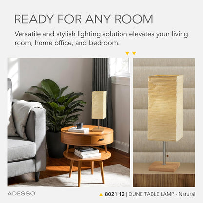 Adesso Three Light Floor Lamp – Natural Wood Base & Adjustable Brightness – Perfect Lighting for Bedroom, Living Room and Corner Decor, Beige