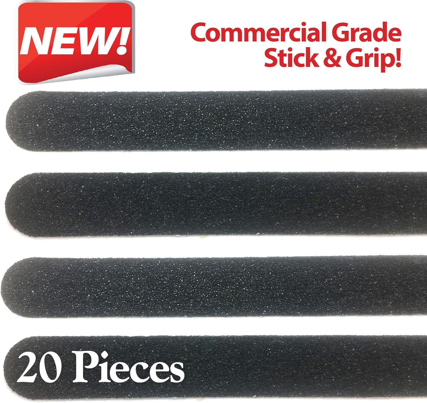 Red Cat Anti Slip Grip Tape For Stairs. Black Non Slip Floor or Stair Treads. 20 Pre-Cut Strips 1" x 15.5" Anti Slip Safety Tape. Waterproof Indoor/Outdoor Commercial Adhesive Stair Treads Avoid Falls