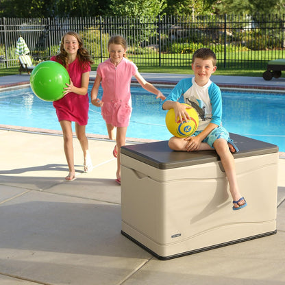 LIFETIME 60012 Extra Large Deck Box, 130 Gallon, Desert Sand/Brown
