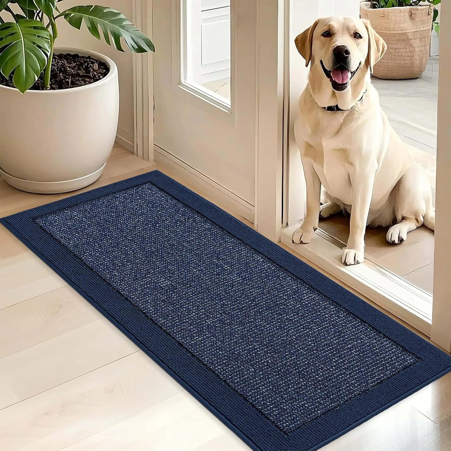 BEQHAUSE Indoor Door Mat 20" x 32", Dirt Trapper Door Mats Non-Slip Entryway Rugs Washable, Resist Dirt Absorbent Welcome Mat, Low Profile Floor Mats for Front Back Door and Entryway, Taupe