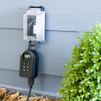 UltraPro Outdoor Outlet Cover, Single Gang Outdoor Outlet Cover Weatherproof Enclosure, Rated for Wet Locations, Outdoor Electrical Box Waterproof Plug Covers, Black, 49204