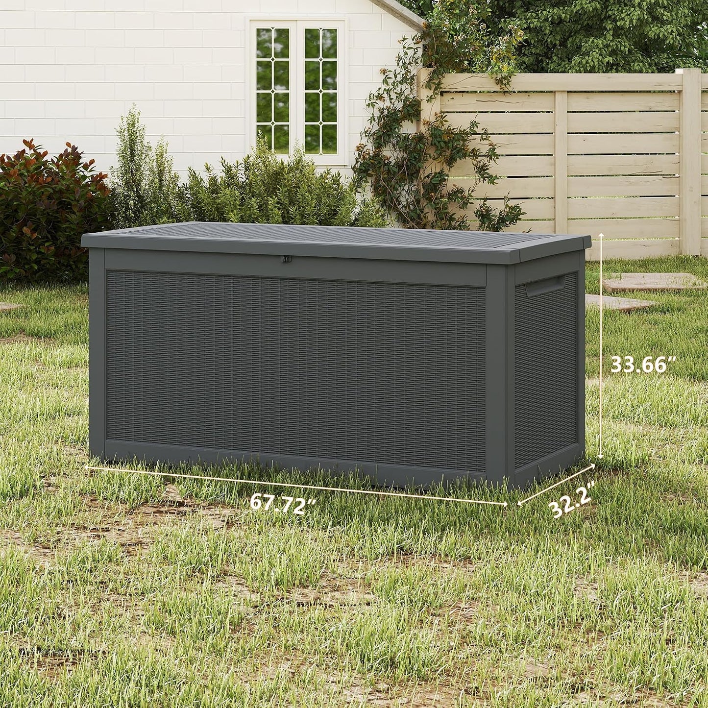 200 Gallon Deck Boxes Outdoor Waterproof, Outdoor Storage Box with Lockable Lid & UV-Resistant for Patio Furniture, Outdoor Cushions, Garden Tools and Pool Supplies, Light Brown