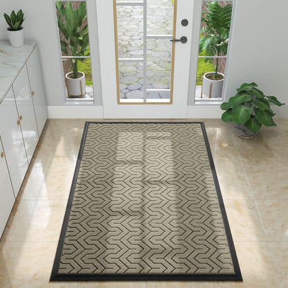 Yimobra Front Door Mat Outside Entrance 29.5x17, Waterproof Heavy Duty Outdoor Mats for Front Door, Non Slip Rubber Entry Mat for Garage Patio Indoor, Grey