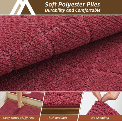 COSY HOMEER Edging Stair Treads Non-Slip Carpet Mat 28inX9in Indoor Stair Runners for Wooden Steps, Edging Stair Rugs for Kids and Dogs, 100% Polyester TPE Backing(4pc, Beige)