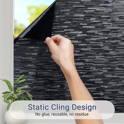 Haton Window Privacy Film, Frosted Glass Static Cling Sun Heat Blocking Window Clings, Frosting Opaque Coverings Stickers Tint for Home Office Door, Non Adhesive, White 17.5" x 78.7"