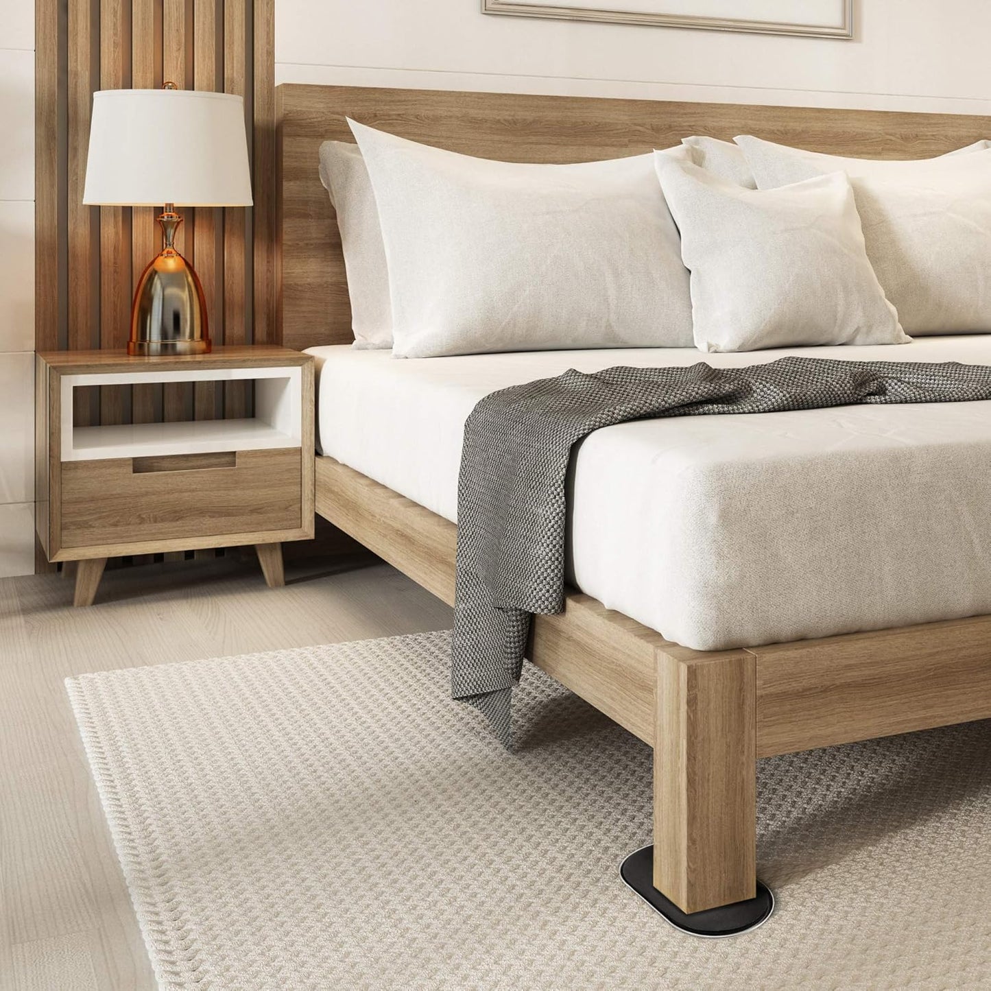 SuperSliders 4724095N Reusable XL Heavy Furniture Movers & SuperSliders 4705195N Reusable Furniture Movers for Hardwood Floors – Quickly and Easily Move Any Item 3-1/2” x 6” Linen (4 Pack)