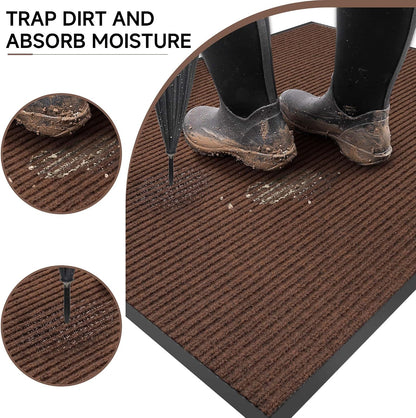 100pointONE Durable Front Door Mat, Heavy Duty Indoor Outdoor Doormat, 48” x 36” Low Profile Outdoor Mats for Home Entrance, Stain and Fade Resistant Shoe Scraper Mat, Ideal for High Traffic Area