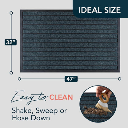 ubdyo Extra Durable Door Mat - Dirt Trapping Outdoor Welcome Mats - Non-Slip Outdoor Indoor Entrance - Low Profile Front Doormat (30" x 17", Bright Brown)