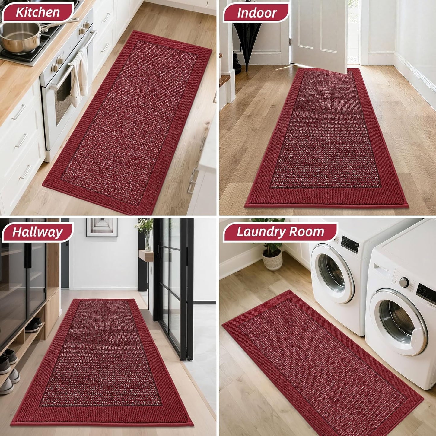 BEQHAUSE Indoor Door Mat 20" x 32", Dirt Trapper Door Mats Non-Slip Entryway Rugs Washable, Resist Dirt Absorbent Welcome Mat, Low Profile Floor Mats for Front Back Door and Entryway, Taupe