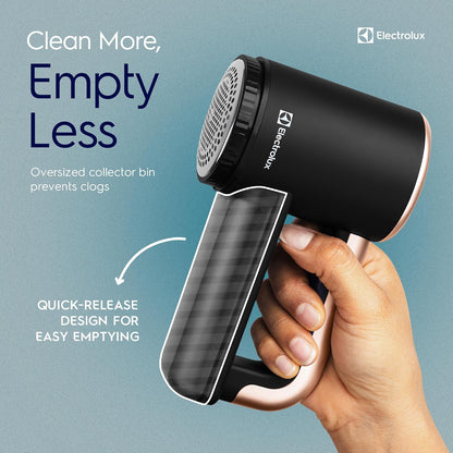 Electrolux Rechargeable Fabric Shaver | 3-Speed Lint Remover for Clothes & Furniture | Eliminates Fuzz & Pilling | Electric Lint Shaver with LED Display & Type-C Fast Charging Port - Black