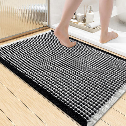 Smiry Waffle Bath Mat 30x20, Extra Soft Absorbent Bathroom Rugs, Non Slip Machine Washable Quick Dry Bath Rugs for Bathroom Floor, Tub, Shower, Home Decor Accessories, Brown