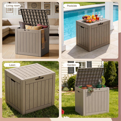 35 Gallon Waterproof Outdoor Storage Box,Deck Boxs for Outdoor and Indoor Use,Deck Storage Box for Picnic Supplies,Gardening Tools,Lockable and Easy to Install(Black)