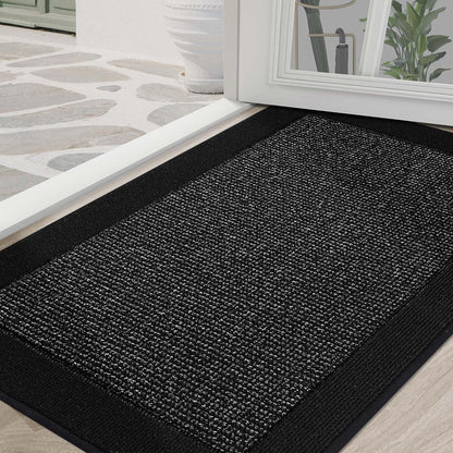 BEQHAUSE Indoor Door Mat 20" x 32", Dirt Trapper Door Mats Non-Slip Entryway Rugs Washable, Resist Dirt Absorbent Welcome Mat, Low Profile Floor Mats for Front Back Door and Entryway, Taupe