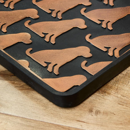 Eddie Bauer Rubber Boot Tray – Lake Waves Design, 16"x32", Black – Waterproof Entryway Boot Mat